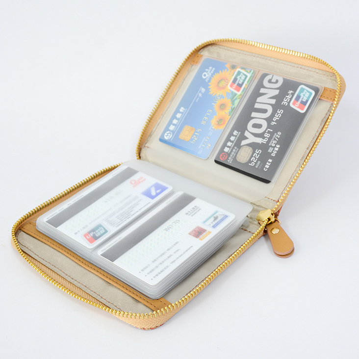 Liège Titulaire de Carte de Crédit porte-monnaie Zip en Cuir Cas de la Carte RFID de Blocage pour des Femmes des Hommes