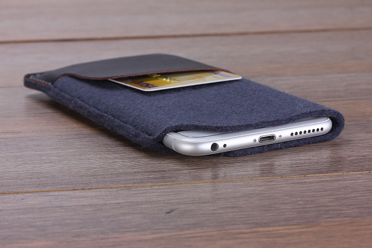 Cas de Mobile avec porte-monnaie - Compatible avec l'iPhone 8 Plus / 11 Pro Max - avec Anti-Statiques, en Laine Mérinos, Feutre Tissu 