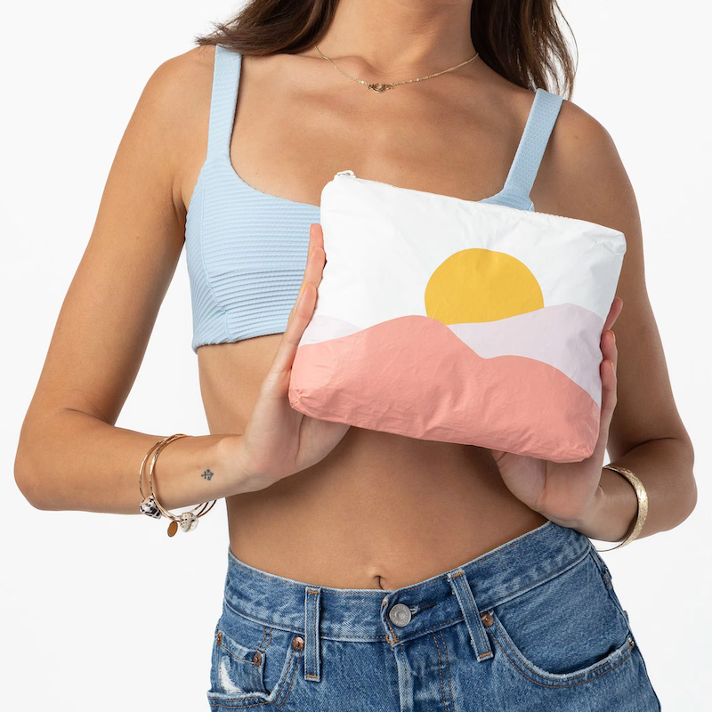 Trousse de toilette Tyvek® imperméable et imprimée personnalisée – Petite pochette de plage légère