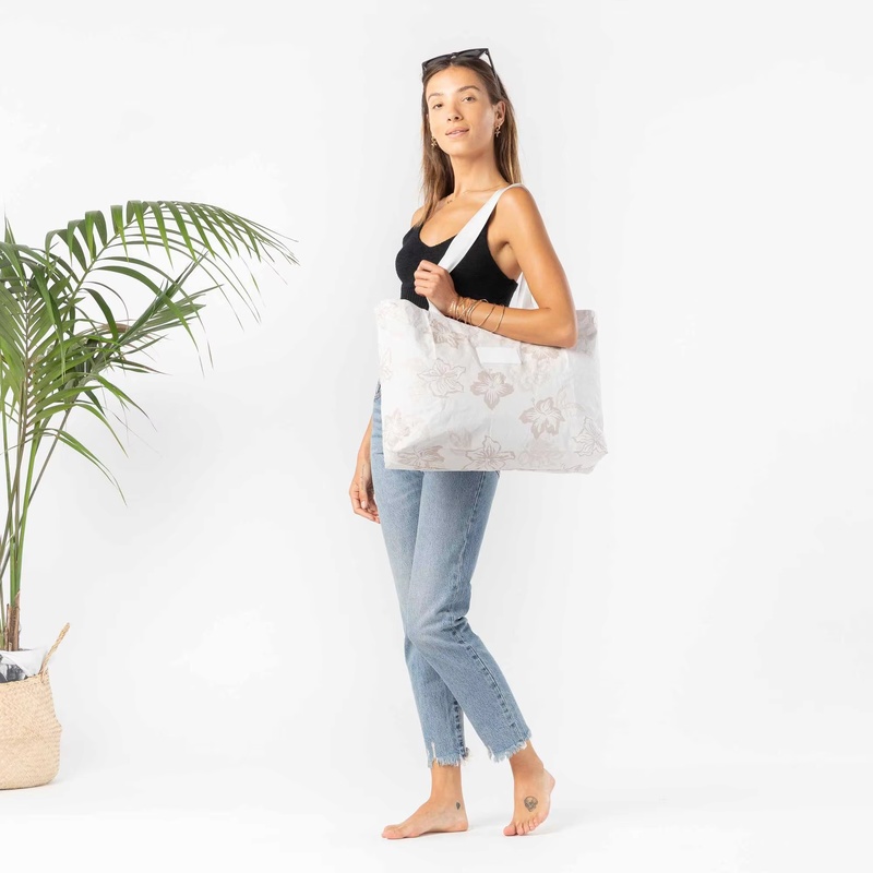 Sac fourre-tout en papier DuPont™ Tyvek® réversible personnalisé – Sac de plage écologique, imperméable et recyclé