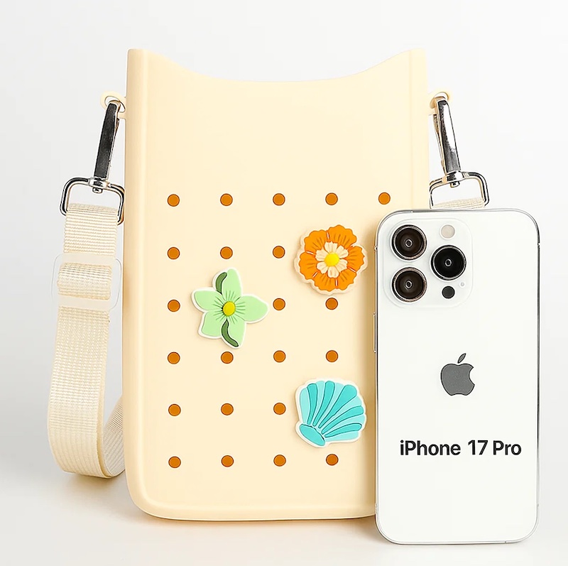 Sac bandoulière en silicone motif bonbon pour fille (iPhone 17, Pro, Pro Max) – Sac bandoulière étanche et portable pour toutes les saisons