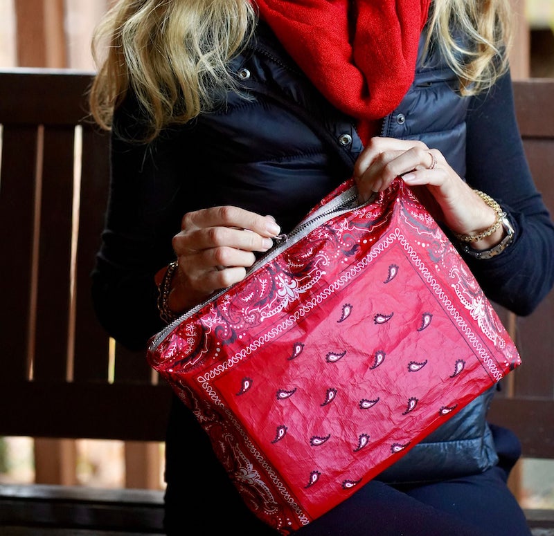 Pochette imperméable Tyvek personnalisée à motif floral – Grande trousse de maquillage et de toilette de voyage